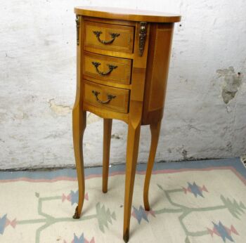 French Louis XV style Side Table Chest of drawers Cabinet Nightstand Inlay