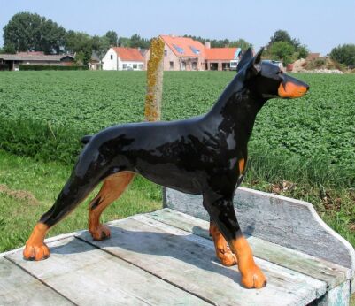 Large Statuette Figurine Doberman Pinscher Jochen Bauer for Goebel Marked