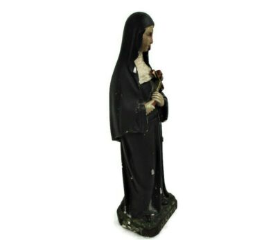 Statue St Saint Rita of Cascia Plaster Bees Patroness Impossible Causes Collector 12.2"