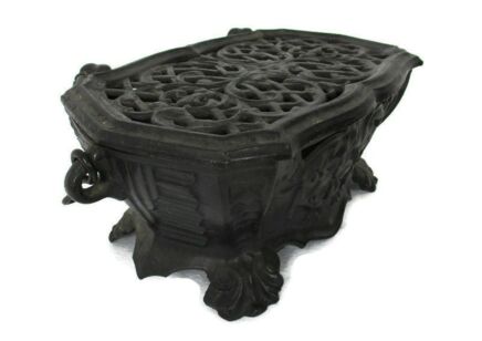 Antique Iron  Planter Jardinière  Centerpiece Legged  Putti Angels Gorgeous Rare Lidded