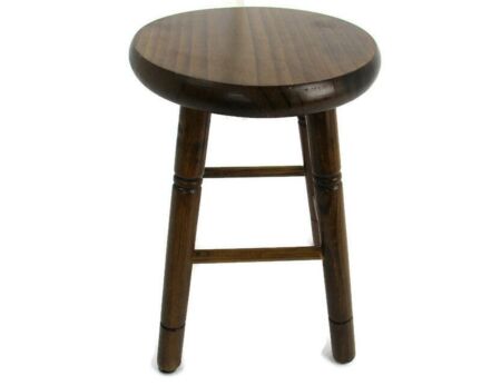 Vintage Hand Carved wood Milking Stool crutch Pedestal Table Farmhouse Barn