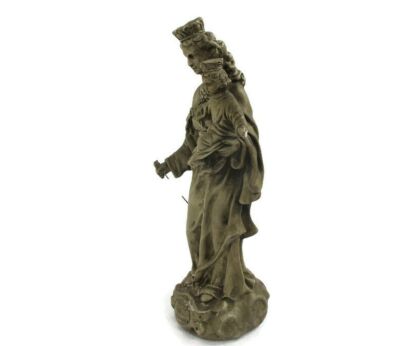 Majestic Mary Auxilium Christianorum Statue Virgin Mary Madonna Crowned Infant Child Plaster Extremely rare 16.14"