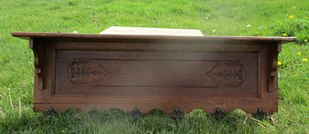 Antique Oak Coat Hat Rack 6 hooks Carved Wood Stunning