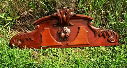 Antique Gorgeous Hand Carved Wooden Pediment Overdoor Ornamental Architectural