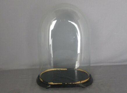 Antique Victorian Oval Hand Blown Glass Globe Dome Doll Clock 14.96"H 10.43"W