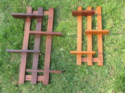 Vintage 2 small Teak Mid Century Design Wall Shelves Unit Retro Book cases