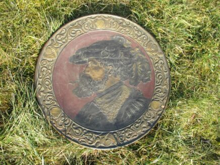 Wall Plate Chalk Plaster Breughel Scene Folk Art Wall Hanging