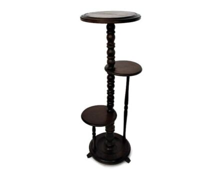 Vintage 3 Tier Tie-rend Pedestal Table Plant Stand Side Table Hand Carved wood