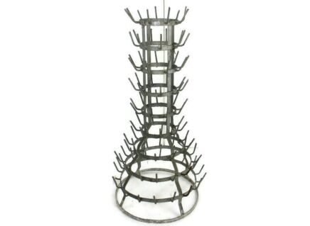 Large French Champagne Wine Bottle Drying Rack 9 tier Rustic HTF Antique