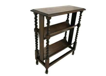 Barley Twist Book shelve Stand Storage Sewing Box Side Table Edwardian Very Rare