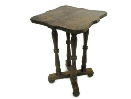 Wooden Side Display Wine Table Pedestal Plant Bonsai Stand Barn Country Farmhouse Style Funky