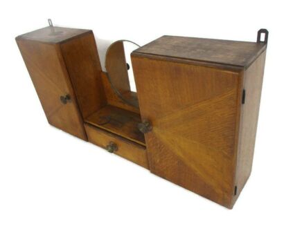 Apothecary Bathroom Medicine Kitchen Cabinet Wood Art deco Funky Wall hanging Barn Country style