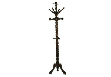 Barley Twist Standing Hall Tree Coat Hallway Rack Wooden Vintage Modernist
