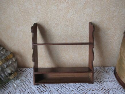 Vintage Wooden Small Herbal KItchen DIsplay Rack Rustic
