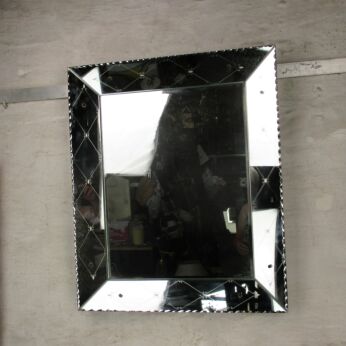 Large Art Deco Nouveau Wall Hanging Ornate Mirror Vanite Cut to Clear Glass WOW