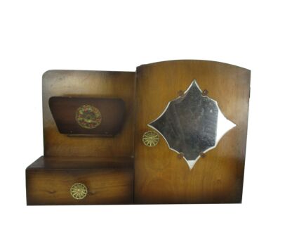 Art Deco Kitchen Apothecary Medicine Wall Bathroom Cabinet Wood Beveled Glass