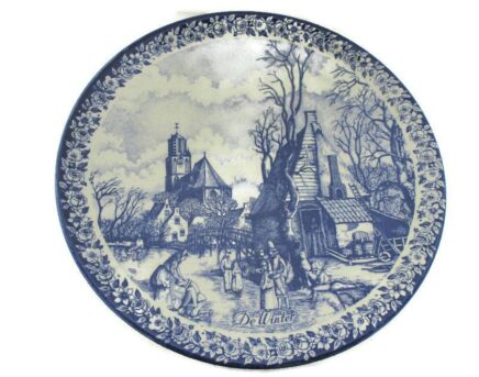 Boch Delft Blue Hand Painted Wall Charger Plate Blue White Chemkefa Zwikker Winter