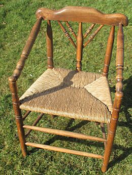 Antique Dutch Chair with Rush seat and Wood Railings Beautiful