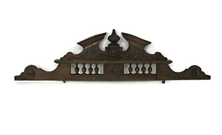 Hand Carved Wood Pediment Ornate Over door Architectural Reclaimed Spindles Antique Gorgeous