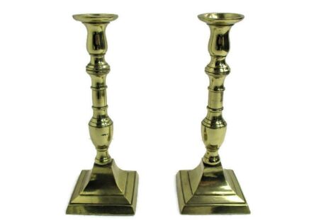 Antique Couple pair Church Altar Ornate Brass Candle Holders