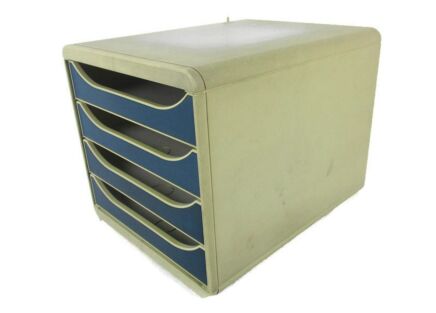 Vintage Hard Plastic Space Age Chest of Drawers Storage Unit Filing Cabinet Austria Multiform Organizer