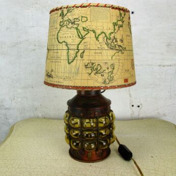 Funky Desk Table Nightstand Lamp Oil Lamp Ankerlicht Bubbled Amber Glass