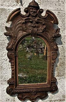 Gothic Carved Wood hanging Wall Mirror Ornate Dragons Authentic