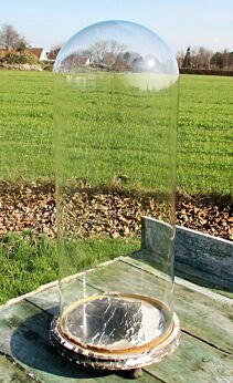 Antique Round Hand Blown Glass Globe Dome Taxidermy Steampunk Clock 19.53"