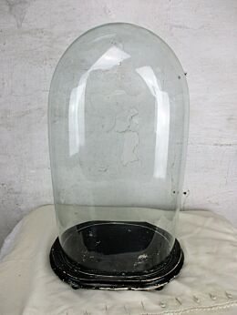 L Antique Victorian Oval Hand Blown Glass Globe Dome Steampunk Clock 18.89"