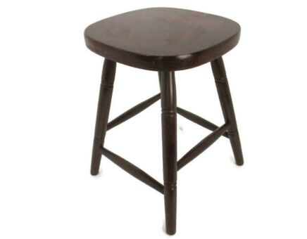 Vintage Hand Carved wood Milking Stool crutch Pedestal Table Farmhouse Barn Country Style