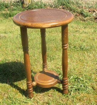 Vintage Small Tripod Pedestal Side Table Plant stand Wood Two tier