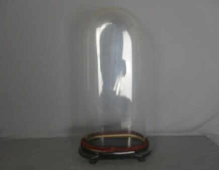 Antique Victorian Oval Hand Blown Glass Globe Dome Doll Clock 19.68" H 9.05' W