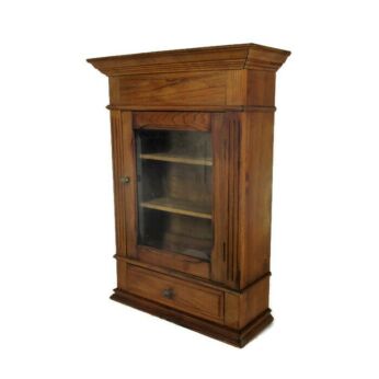 Vintage Wood Kitchen Apothecary Bathroom Wall Cabinet Beveled glass Door Lovely