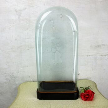 L Antique Victorian Rectangular Square Hand Blown Glass Globe Dome HTF 20.86"