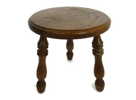 Vintage Wood Side Wine Table Pedestal Plant Bonsai Stand Milking Stool Country