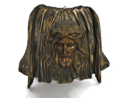 Wall Plate Decorative Jesus Christ Head of Thorns Resin Vintage Beautiful