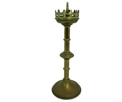 Antique Candle Holder Candle stick Church  Chapel Altar Monastery Brass 17.12"