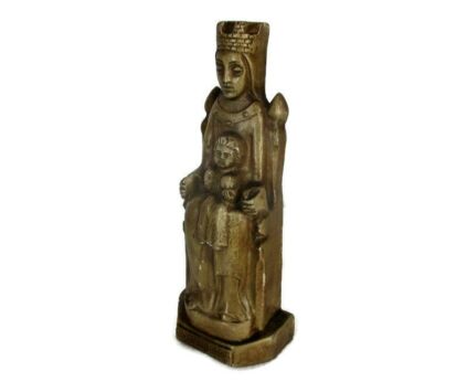 Our Lady Of Fammileureux Seneffe Madonna Sitting Virgin Infant Statue Plaster HTF Gorgeous 7.48"