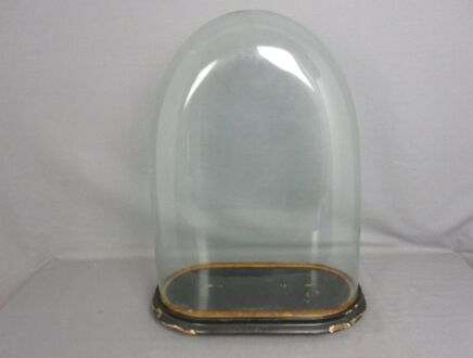 Antique Victorian Oval Hand Blown Glass Globe Dome Doll Clock 19.68 H 14.56"!!