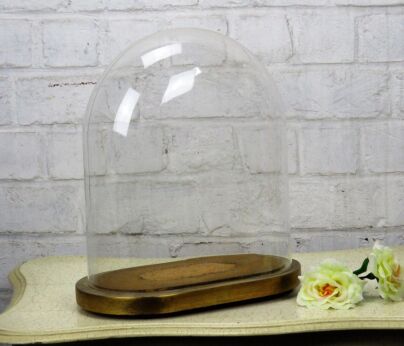 Vintage Oval Hand Blown Glass Dome Globe Mantel Clock 12.40"