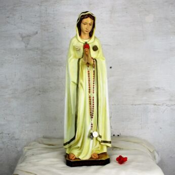 XL Vintage Statue Maria Rosa Mystica Montichiari 1986 Italian Plaster 27.55 HTF