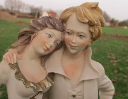 Gorgeous Statuette Sculpture Figurine Signed Belcari Italy Capodimonte