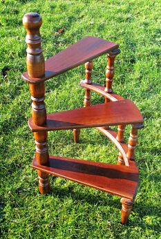 Antique Library Steps 3 steps Half round Victorian Style