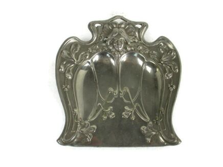 Art Nouveau antique Faux Brass Dustpan Crumb tray Sweeper Angel Decorative