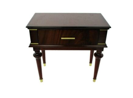 Vintage Funky Lacquered Brown Nightstand Wood Mid Century Modern style End table Commode