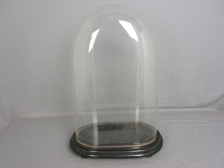 Antique Victorian Oval Hand Blown Glass Globe Dome Doll Clock 17.32" 11.25"