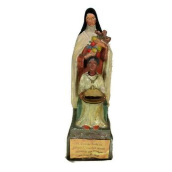 Vintage Statue Plaster St Therese of Lisieux Extremely rare Missionary Money Box