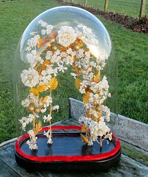 Antique French Bridal Wedding Dome Globe White Golden Flower Arch Lovely