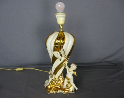 Capodimonte  Crystal Porcelain D'arteTable Desk Nightstand Lamp Angel