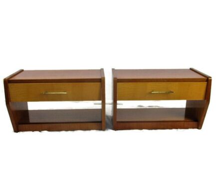 Retro Pair Vintage Floating Nightstands End tables Mid Century Modernist WOW